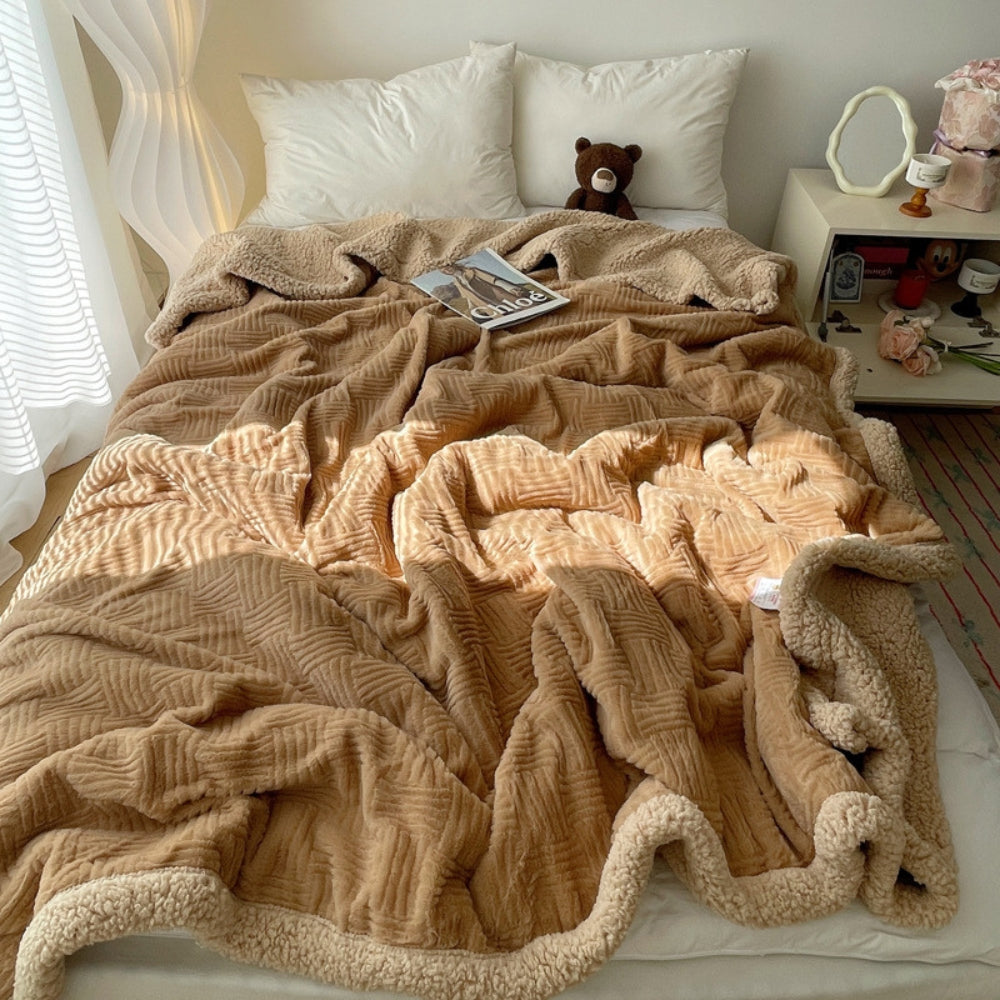 Throw Blanket Rabbit Plush Reversible Machine Washable