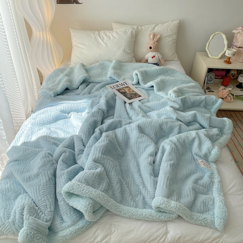 Throw Blanket Rabbit Plush Reversible Machine Washable
