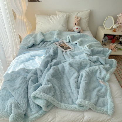 Throw Blanket Rabbit Plush Reversible Machine Washable