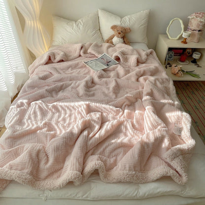 Throw Blanket Rabbit Plush Reversible Machine Washable