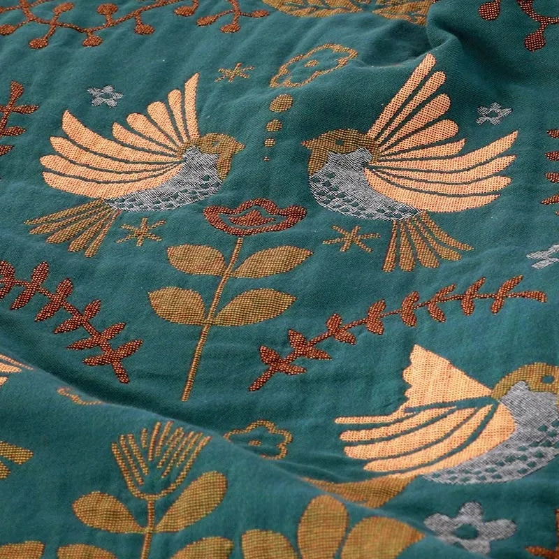 Throw Blanket Reversible 100% Cotton Machine Washable