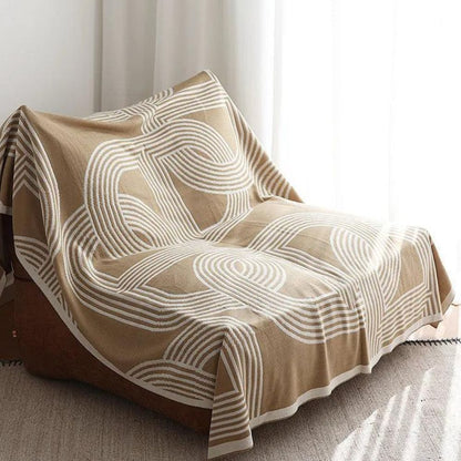 Throw Blanket Reversible Geometric Ultra-Soft Microfiber