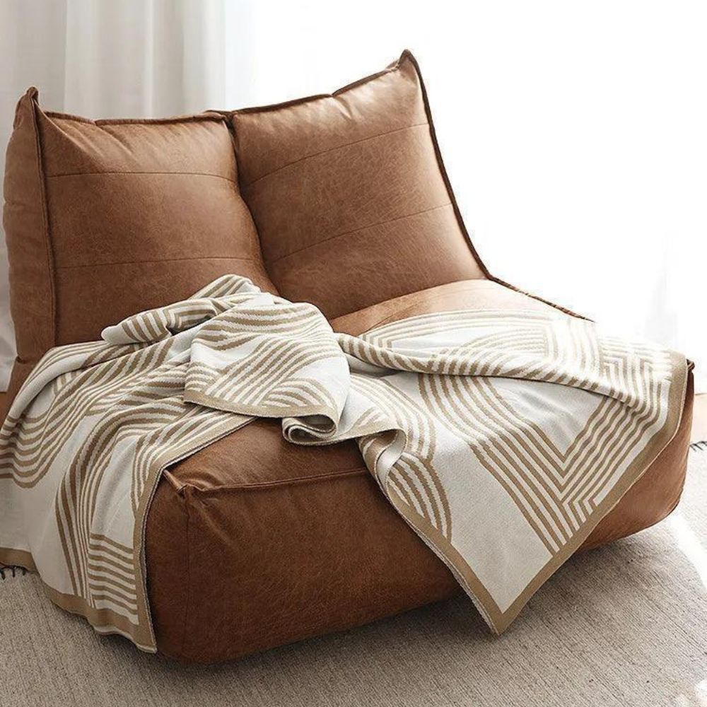 Throw Blanket Reversible Geometric Ultra-Soft Microfiber
