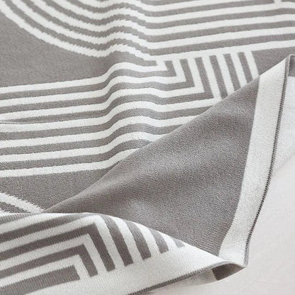 Throw Blanket Reversible Geometric Ultra-Soft Microfiber