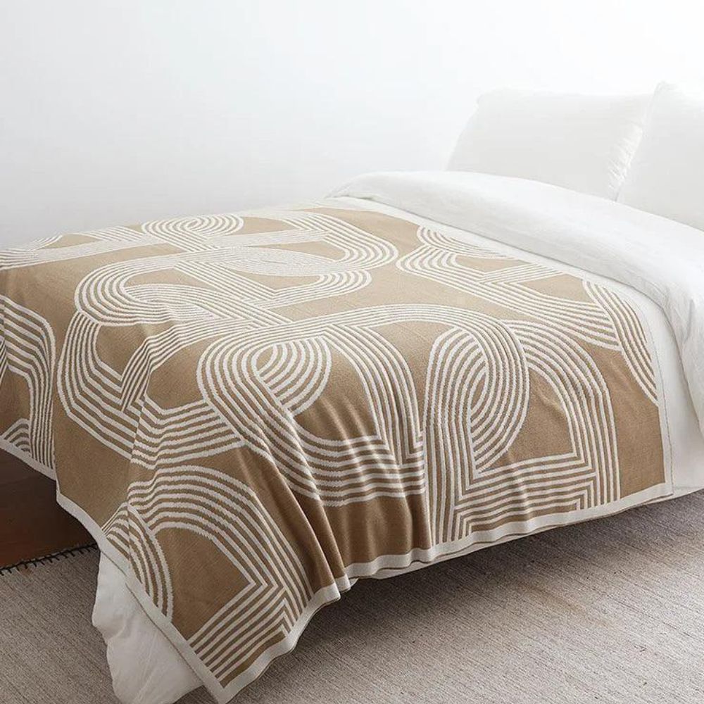 Throw Blanket Reversible Geometric Ultra-Soft Microfiber