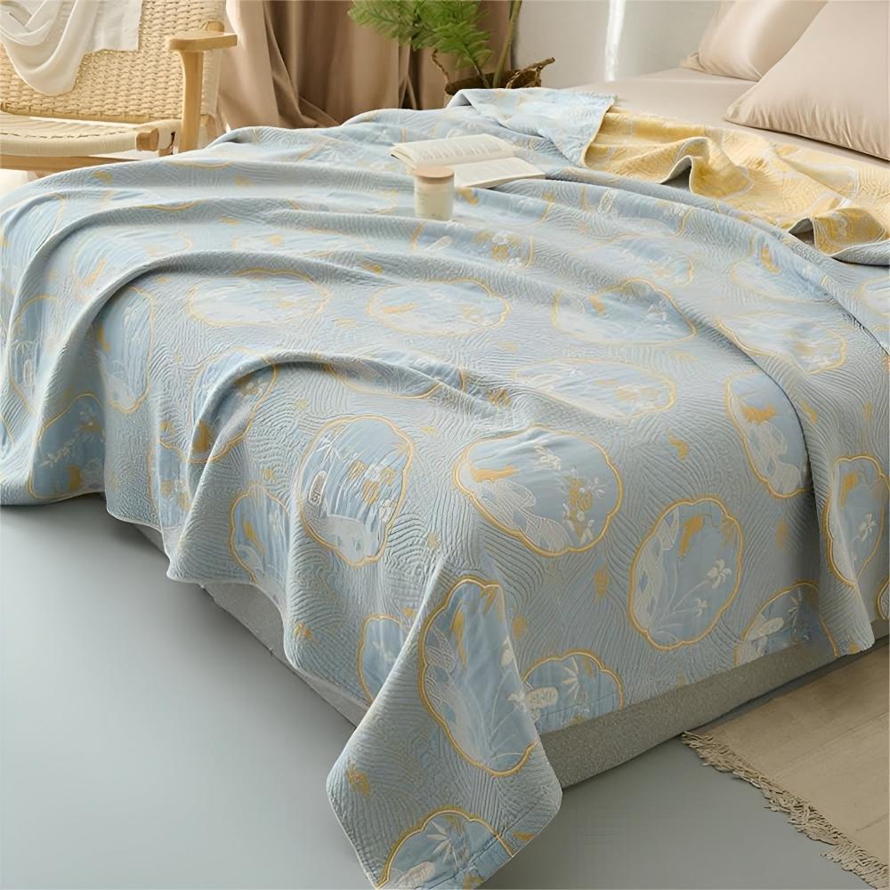 Throw Blanket Reversible Hypoallergenic Cotton Blend