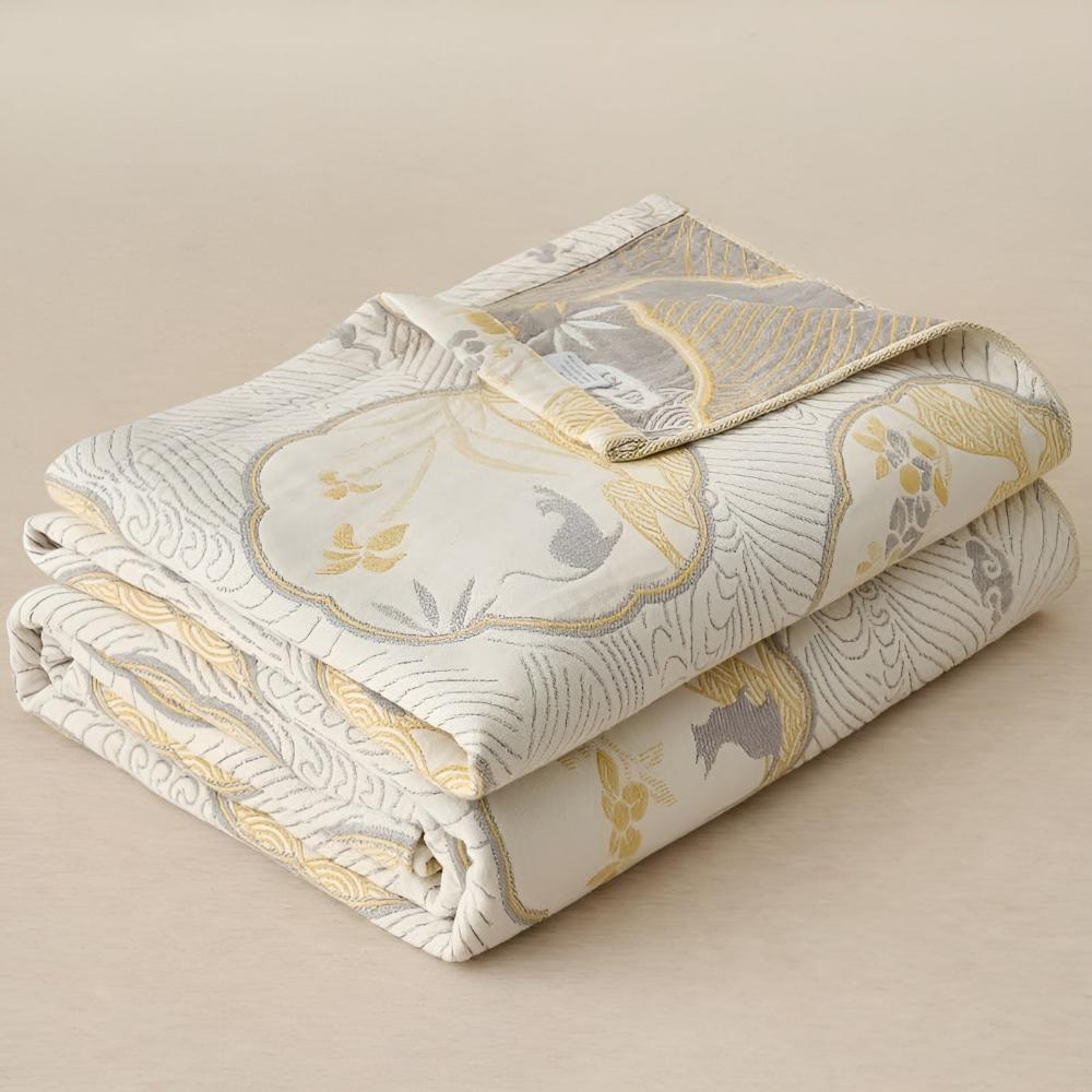 Throw Blanket Reversible Hypoallergenic Cotton Blend