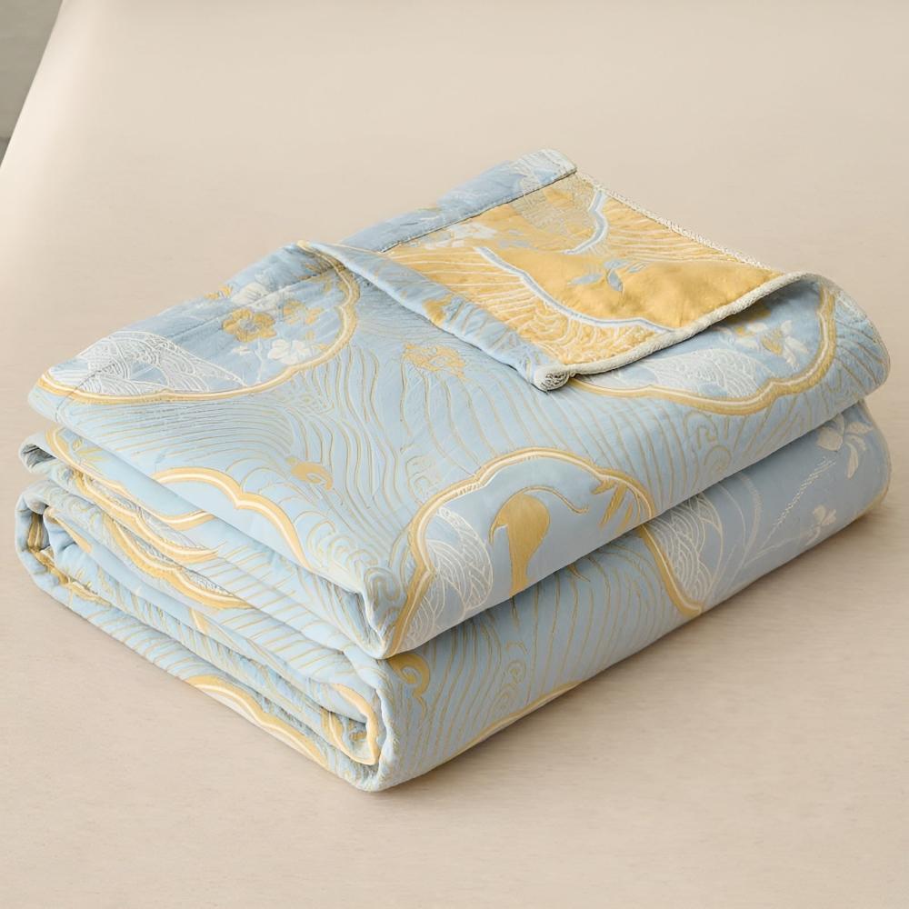 Throw Blanket Reversible Hypoallergenic Cotton Blend
