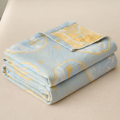 Throw Blanket Reversible Hypoallergenic Cotton Blend