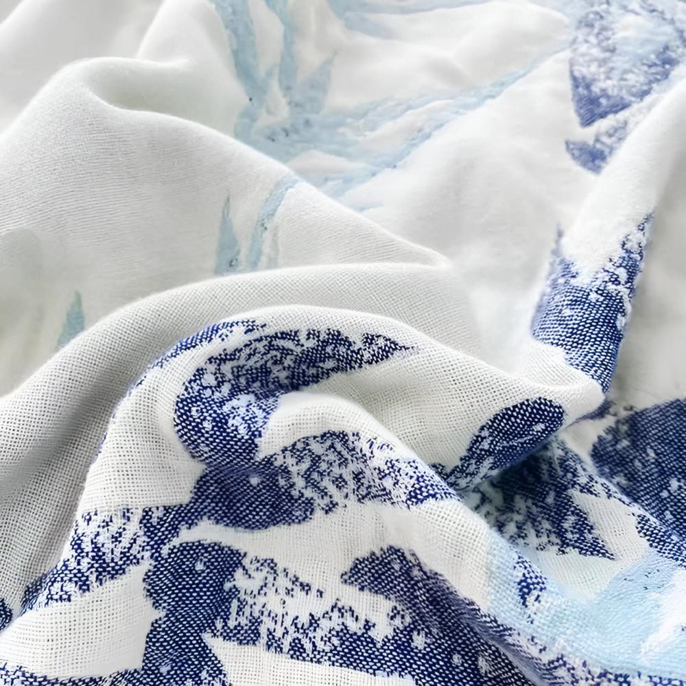 Throw Blanket Reversible Jacquard Cotton