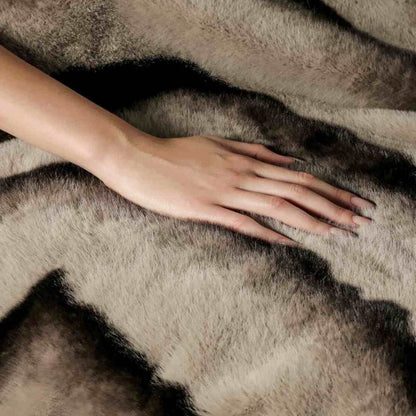 Throw Blanket Ruched Plush Faux Rabbit Fur Lightweight & Machine Washable