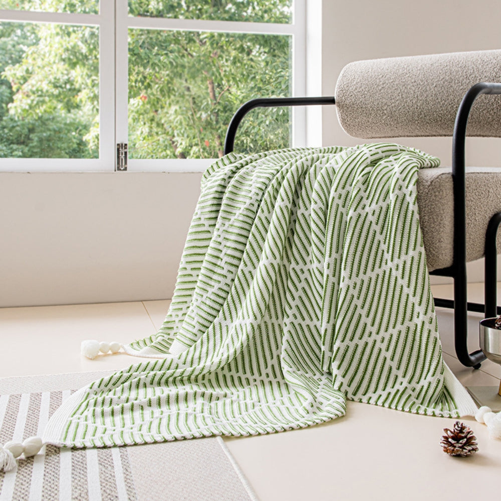 Throw Blanket Soft Acrylic Double-Sided Diamond Pattern