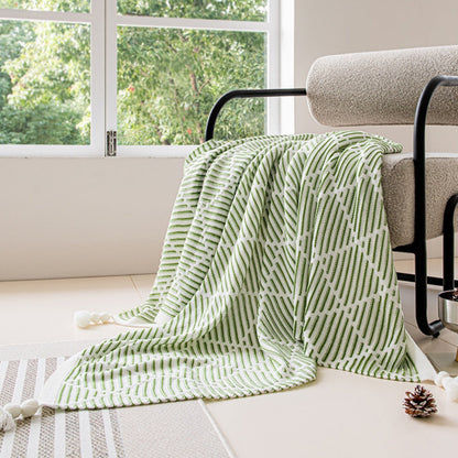 Throw Blanket Soft Acrylic Double-Sided Diamond Pattern