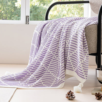 Throw Blanket Soft Acrylic Double-Sided Diamond Pattern