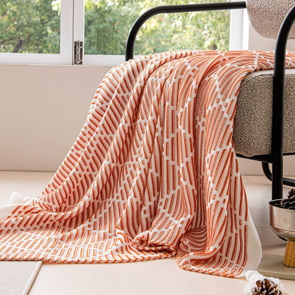 Throw Blanket Soft Acrylic Double-Sided Diamond Pattern
