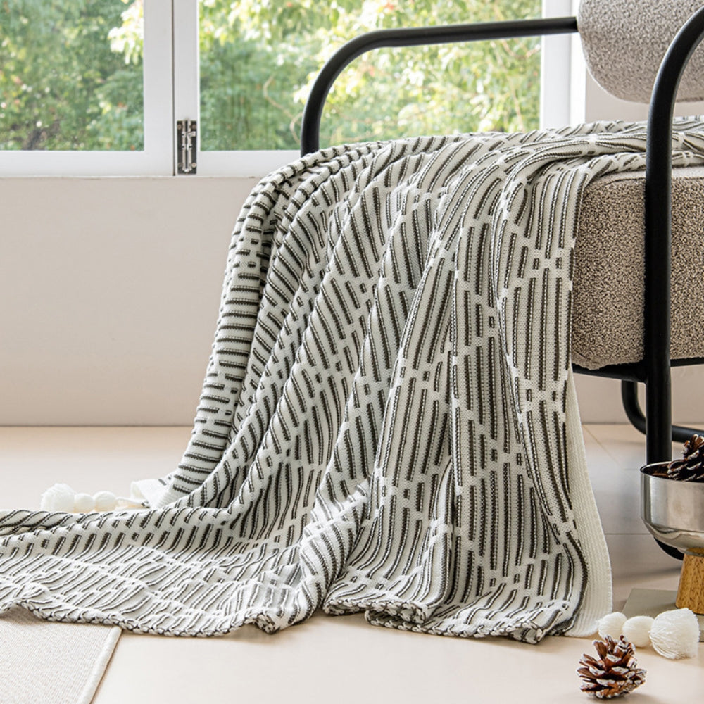 Throw Blanket Soft Acrylic Double-Sided Diamond Pattern