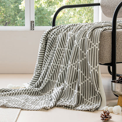 Throw Blanket Soft Acrylic Double-Sided Diamond Pattern