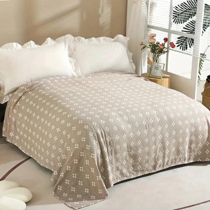 Throw Blanket Three Layer Cotton Gauze Diamond Dot