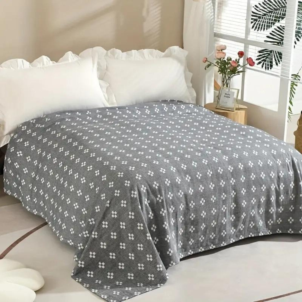 Throw Blanket Three Layer Cotton Gauze Diamond Dot