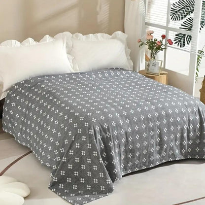 Throw Blanket Three Layer Cotton Gauze Diamond Dot