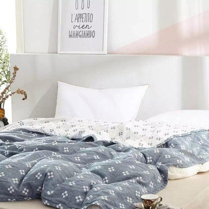 Throw Blanket Three Layer Cotton Gauze Diamond Dot