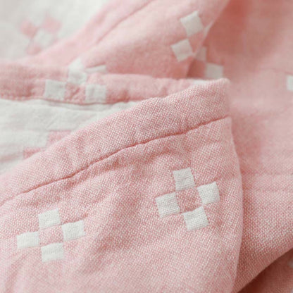 Throw Blanket Three Layer Cotton Gauze Diamond Dot