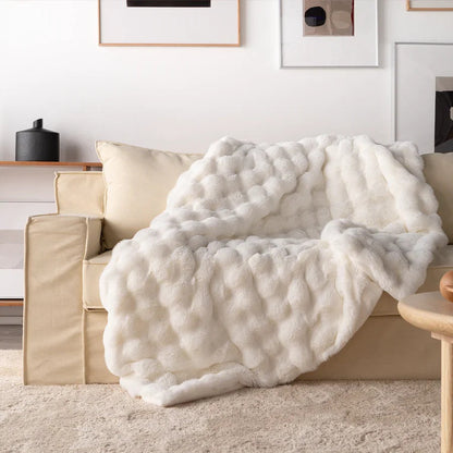 Throw Blanket Ultra-Soft Faux Fur Double-Lined