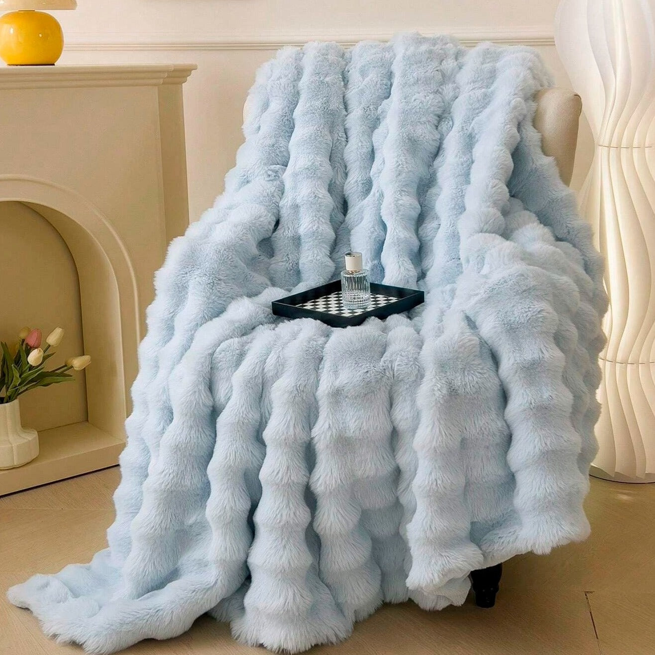 Throw Blanket Ultra-Soft Faux Fur Double-Lined