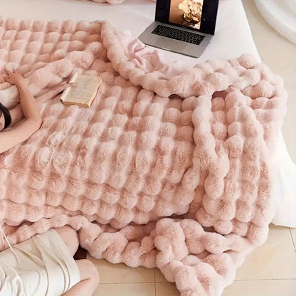 Throw Blanket Ultra-Soft Faux Fur Double-Lined
