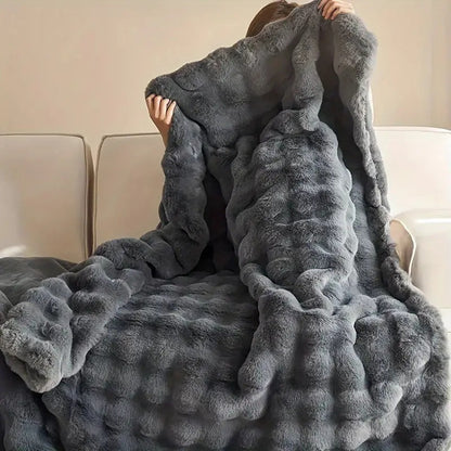 Throw Blanket Ultra-Soft Faux Fur Double-Lined