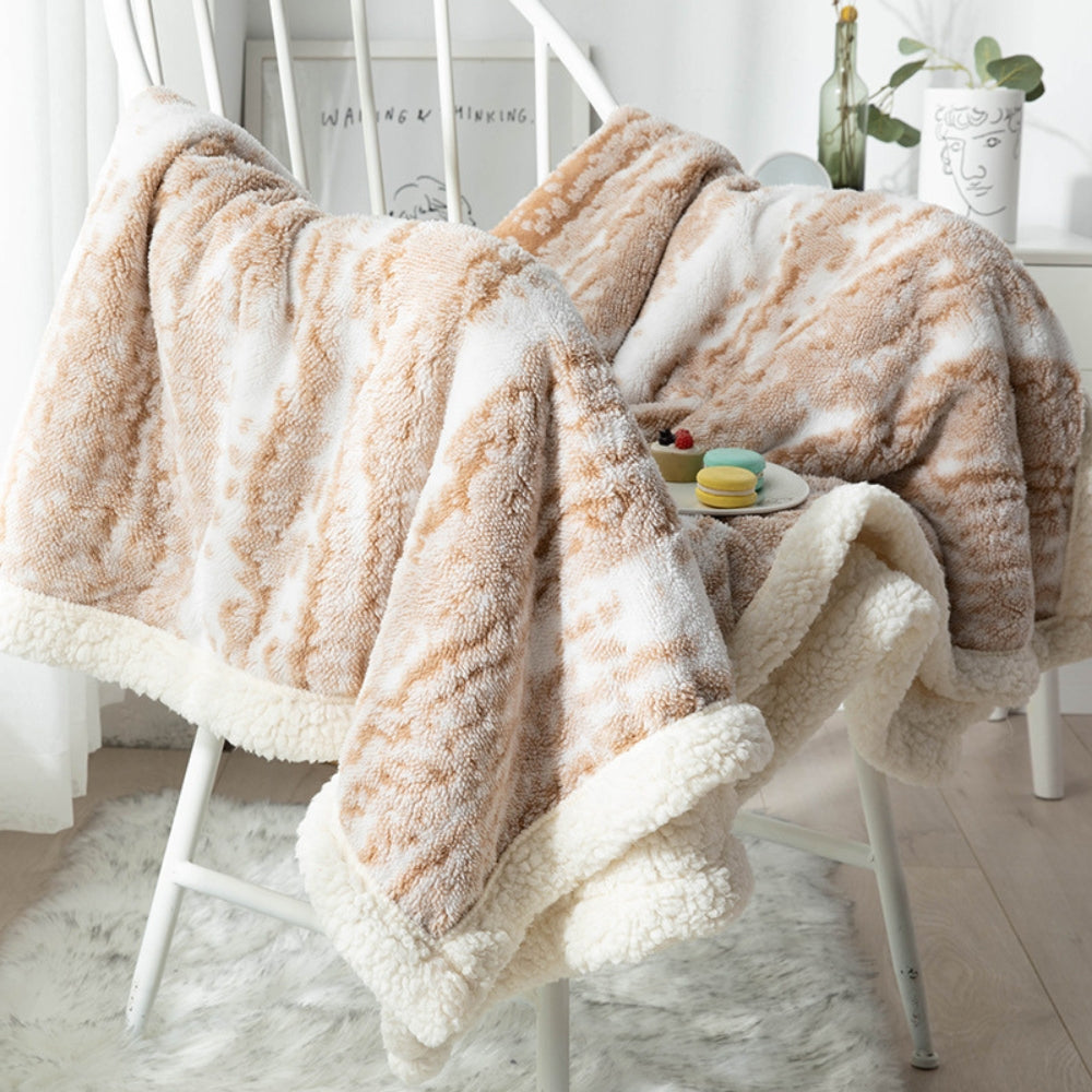 Throw Blanket Velvet & Sherpa Double-Sided Machine Washable