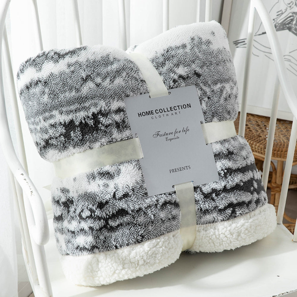 Throw Blanket Velvet & Sherpa Double-Sided Machine Washable