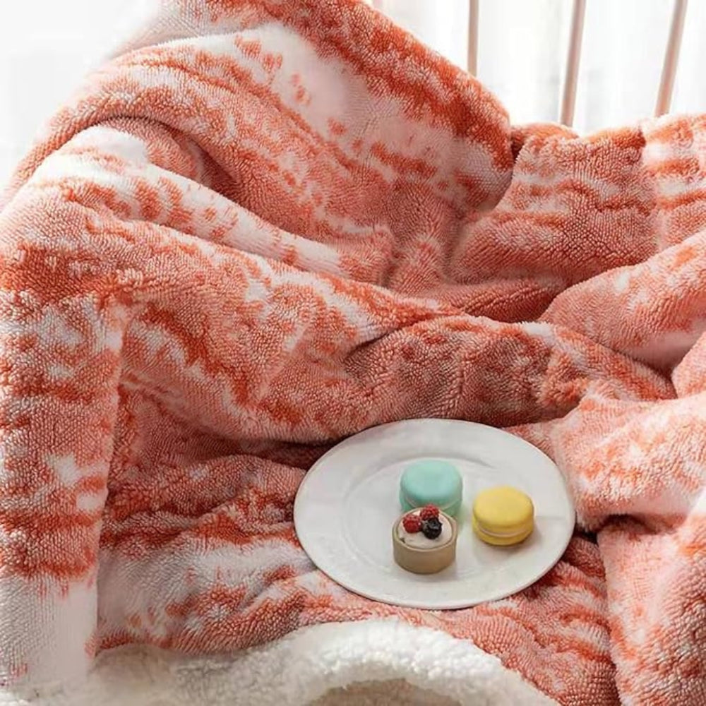 Throw Blanket Velvet & Sherpa Double-Sided Machine Washable