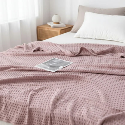 Throw Blanket Waffle Weave Lightweight & Machine Washable