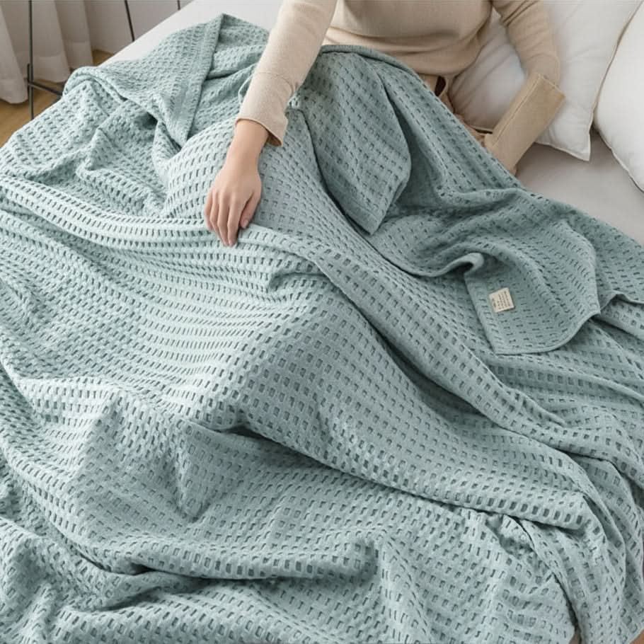Throw Blanket Waffle Weave Lightweight & Machine Washable