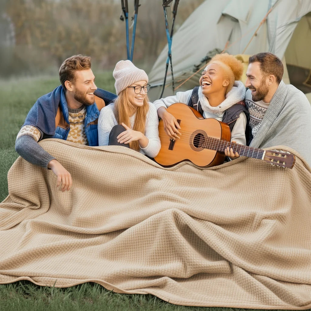 Throw Blanket Waffle Weave Lightweight & Machine Washable