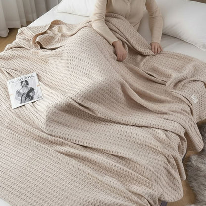 Throw Blanket Waffle Weave Lightweight & Machine Washable