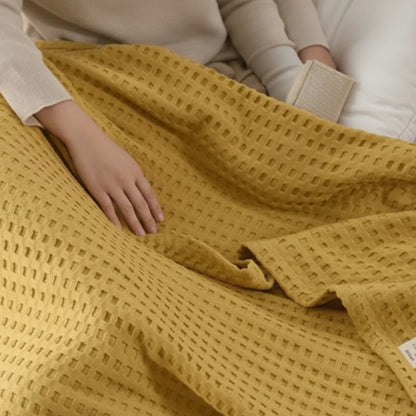 Throw Blanket Waffle Weave Lightweight & Machine Washable