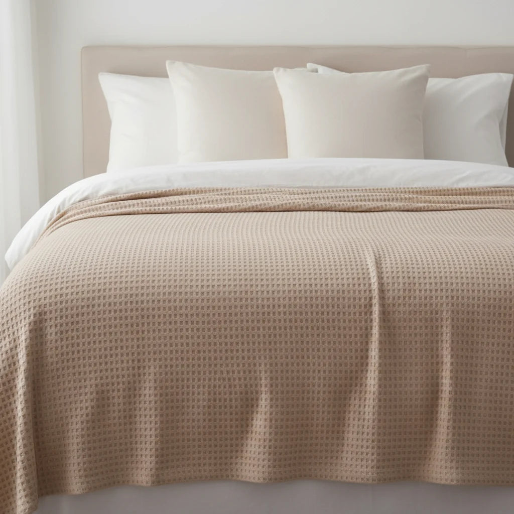 Throw Blanket Waffle Weave Lightweight & Machine Washable
