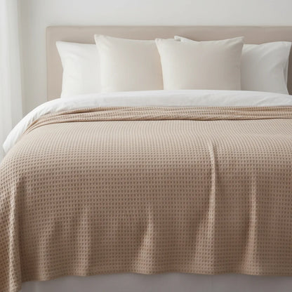 Throw Blanket Waffle Weave Lightweight & Machine Washable