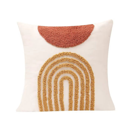 Throw Pillow Cover Geometric Velvet Embroidery Cotton Machine Washable