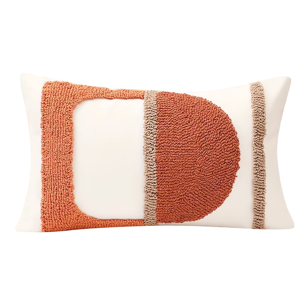 Throw Pillow Cover Geometric Velvet Embroidery Cotton Machine Washable