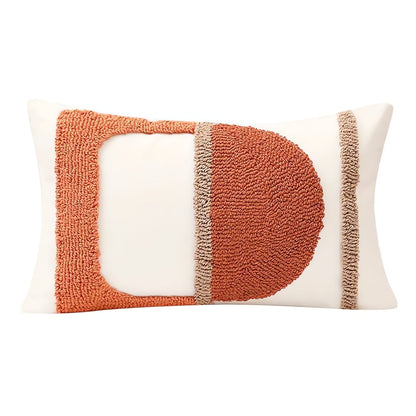 Throw Pillow Cover Geometric Velvet Embroidery Cotton Machine Washable