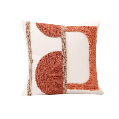 Throw Pillow Cover Geometric Velvet Embroidery Cotton Machine Washable