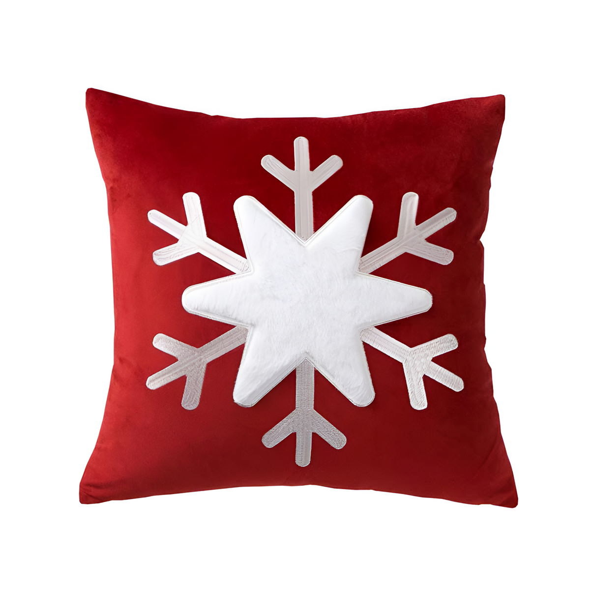 Throw Pillow Cover Snowflake Design Soft Fabric 17x17 Inches