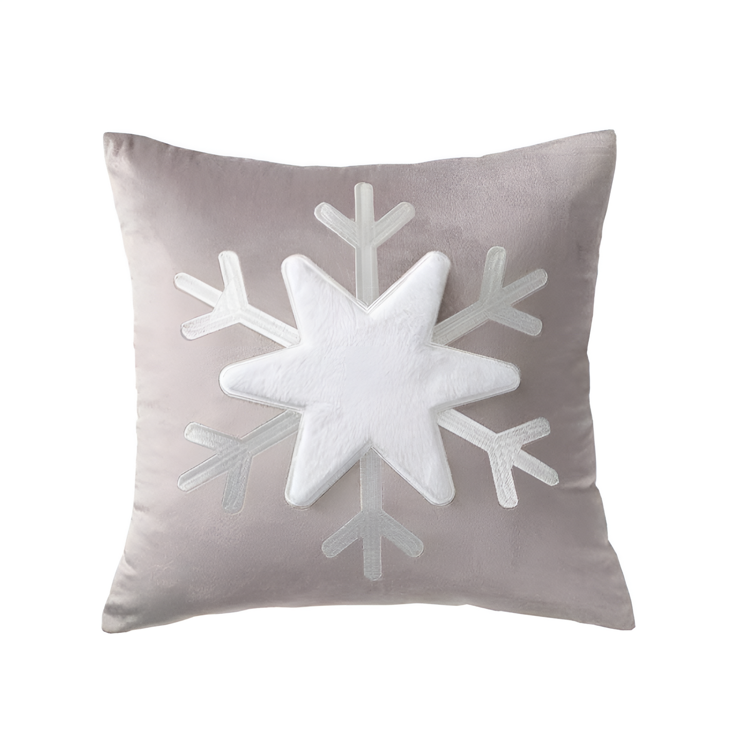 Throw Pillow Cover Snowflake Design Soft Fabric 17x17 Inches
