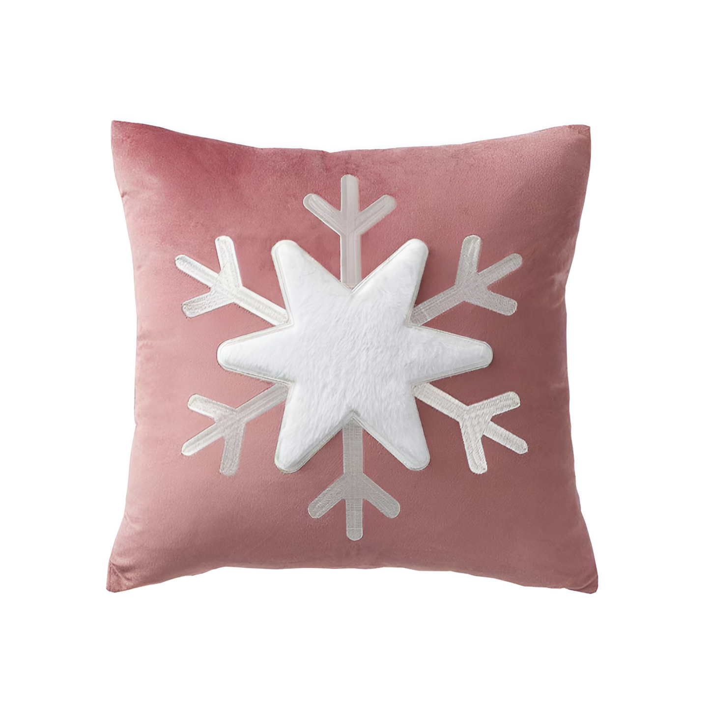 Throw Pillow Cover Snowflake Design Soft Fabric 17x17 Inches