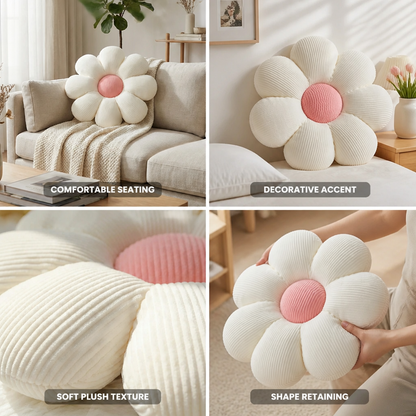 Throw Pillow Flower-Shaped Pastel Plush & Shape-Retaining