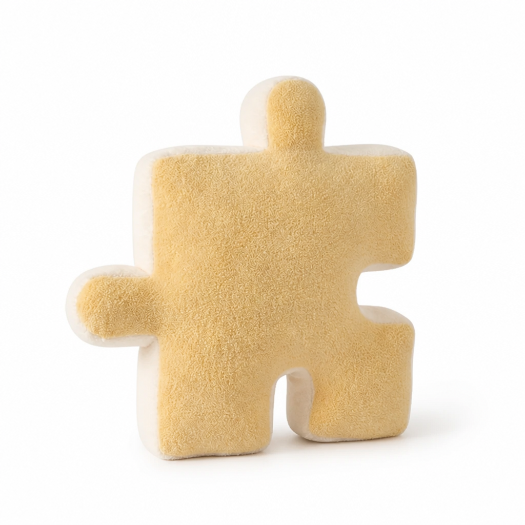 Throw Pillow Puzzle-Shaped Plush Extra-Thick Filling