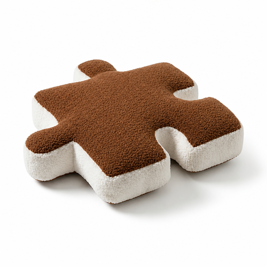 Throw Pillow Puzzle-Shaped Plush Extra-Thick Filling